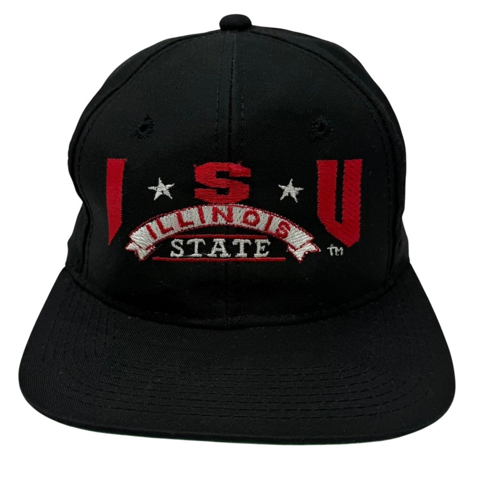 Illinois State University ISU Hat The Game Black Snapback Vintage Red White Logo